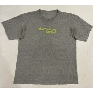 Vintage Y2K Nike Go‎ Athletic Sportswear Center Swoosh Logo Gray Men's Tee Sz XL